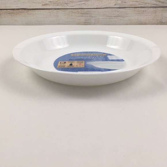 CorningWare Simply Lite White Glass Pie Plate Baking Dish - Picture 2 of 6